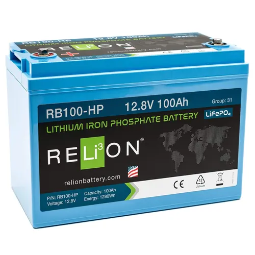 RELiON RB100-HP LiFePO4 100Ah 12 Volt Lithium Battery
